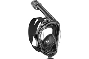 QingSong Full Face Snorkel Mask for Adults, Snorkeling Gear with Camera Mount, 180 Degree Panoramic View Snorkel Set Anti-Fog Anti-Leak