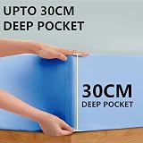 My home store 100% Egyptian Cotton Fitted Sheet 300TC King Light Blue view 3