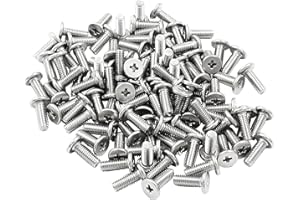 PHITUODA 100pcs M3 x 8mm Round Flat Head Machine Screws, 304 Stainless Steel Phillips Cross Drive Screw Hardware Fastener Bolts