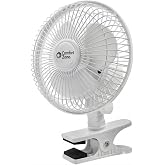 Comfort Zone Portable Clip on Fan with Fully Adjustable Tilt, Electric, 6 inch, Quiet, Indoor, 2 Speed, Mini Desk Fan, Table Fan, Airflow 6.53 ft/sec, Ideal for Home, Bedroom, Dorm &amp; Office, CZ6C