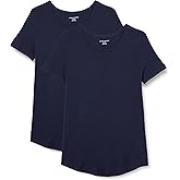 Amazon Essentials Women's Short-Sleeve Scoopneck Tunic, Pack of 2