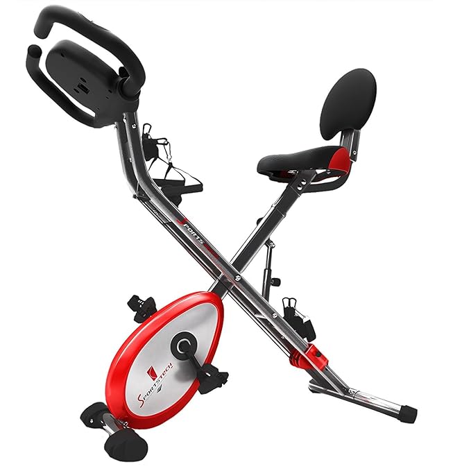 title=Cyclette 4in1 Sportstech X150 per allenamento domestico con App per Smartphone,