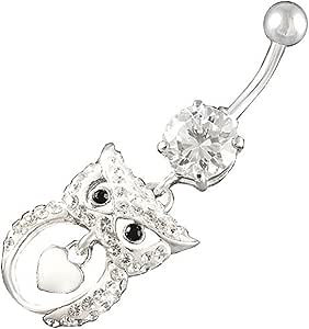 Amazon.com: bodyjewellery Cute Belly Button Ring Sexy Dangle Dangling