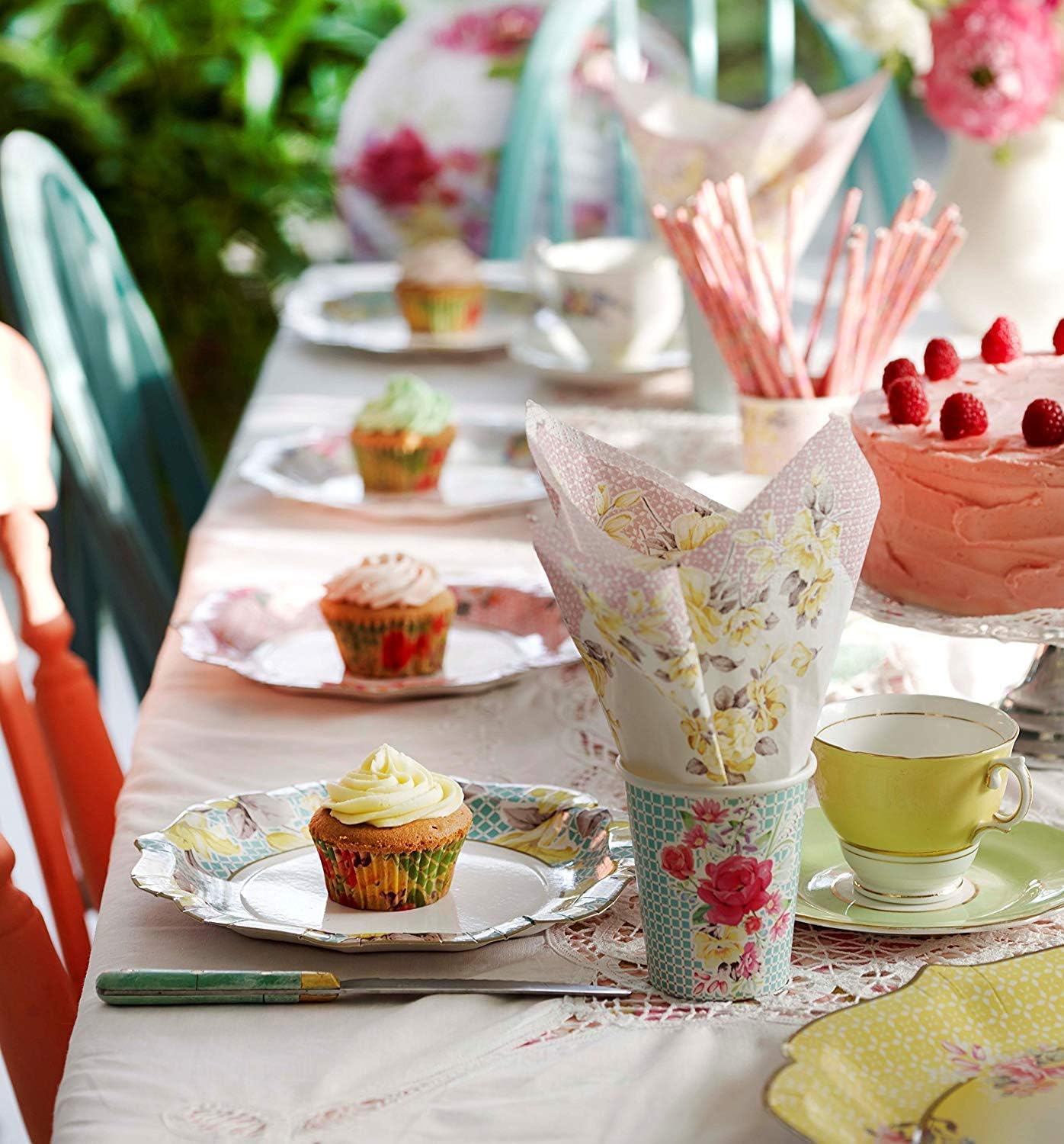 Talking Tables Vintage Tea Party Supplies | Floral Paper Party Plates, Napkins, Tea Cups and Saucer Sets | Great for Tea Parties, Weddings, Bridal Showers, Baby Showers and Birthday Parties: Health & Personal Care