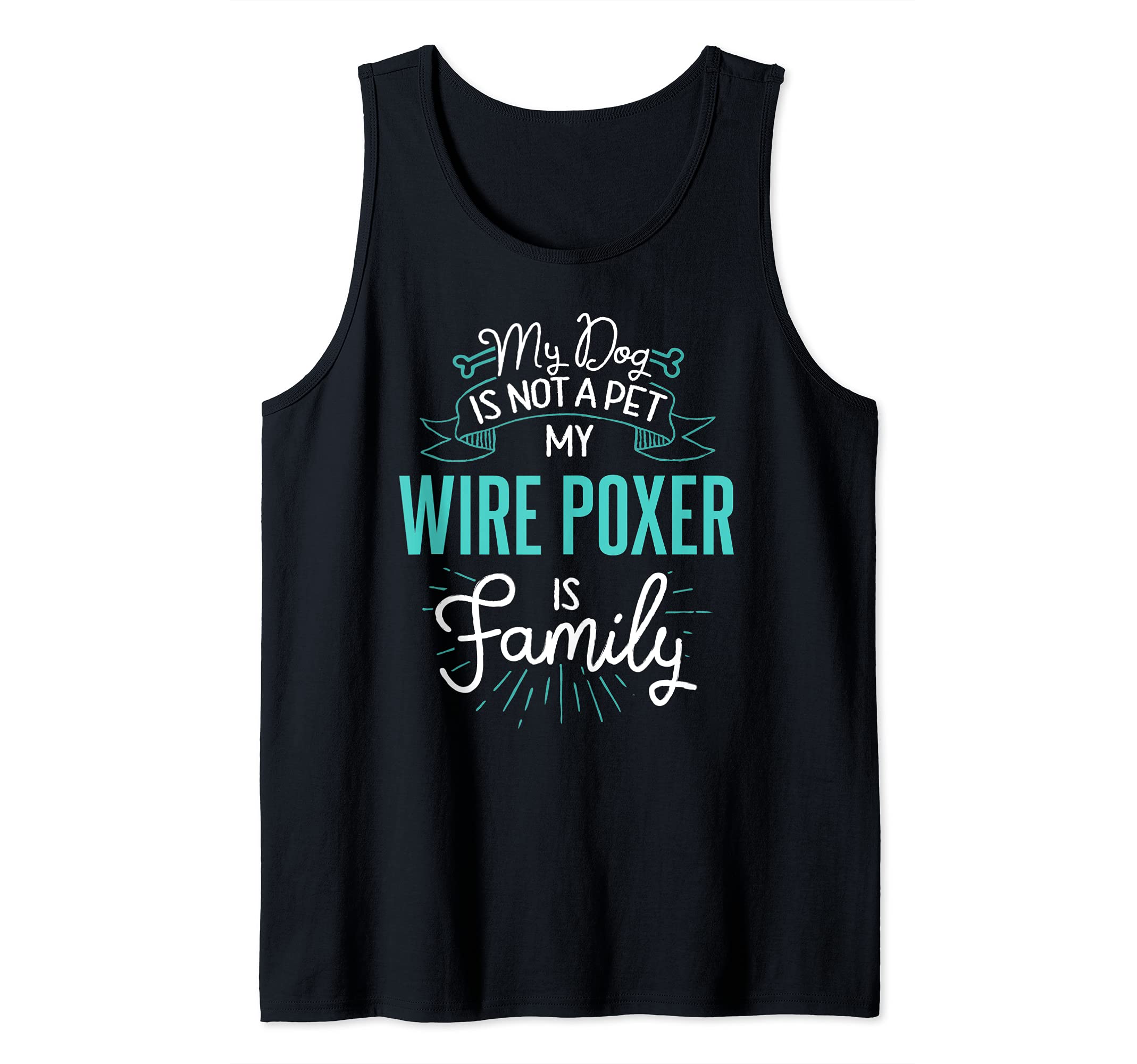 Cute Wire Poxer Design Family Dog Giftn Tank Top