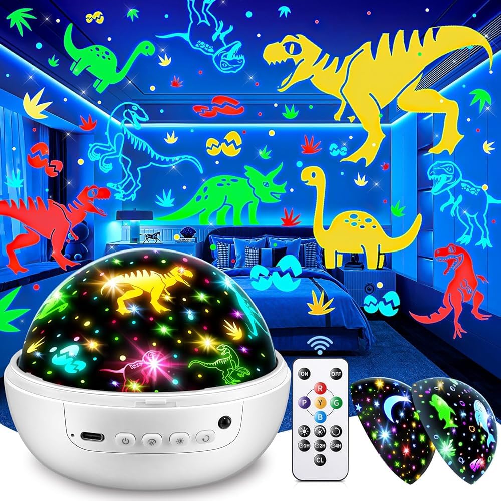 Photo 1 of Staryou Dinosaur Toys for Kids 2-7, ?Remote+3 Films+93 Effects? Dinosaur Toys for Kids 3-5, ?3 Timer+5 Brightness? Baby Sensory Toys, Toddler Sensory Toy, Dinos Toys, 3 Year Boy Birthday Gifts