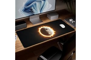 Leather Sun Desk Pad, Colorful Art Mouse Pad Large Computer Keyboard Gaming Mousepad Waterproof Desktop Protector & Cover, De