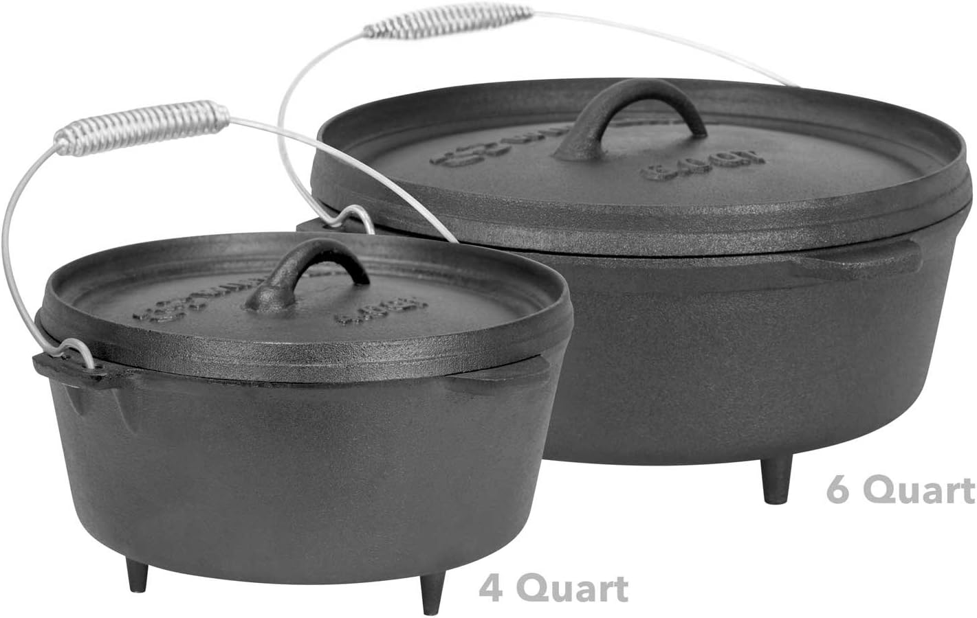 Winterial Cast Iron Camping Dutch Oven, Camping Cookware, Durable, Cooking