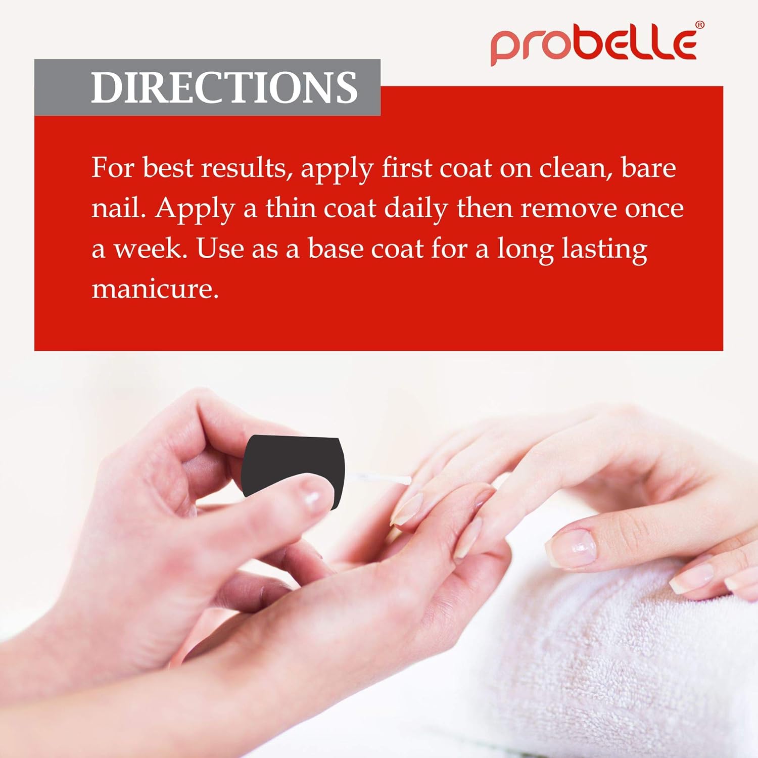 Probelle Nail Strengthener, Strengthens and Improves nail growth. Formaldehyde Free Formula, 0.5 oz : Beauty