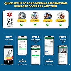 Theluckytag Medical Bracelets for Men Women with QR