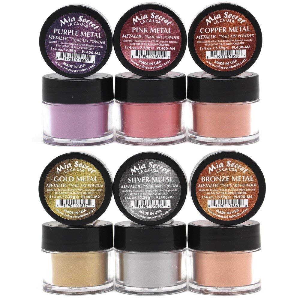 Mia Secret -Metallic Nail Acrylic Powder set of 6 - Buy Online in UAE