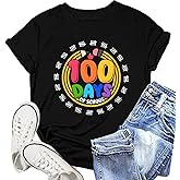 NEWKA 100 Days of School Shirt Womens Teacher Tshirt 100th Day Tee Top