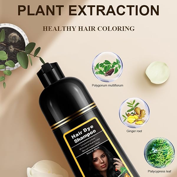 LUXECOLORS HAIR DYE SHAMPOO FOR GRAY COVERAGE 3 IN 1 HAIR COLOR SHAMPOO NATURAL 16.9 FL OZ FOR WOMEN & MEN (LIGHT BROWN)