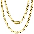 Nuragold 10k Real Yellow Gold Royal Monaco 7.5mm Miami Cuban Link Necklace (16"-30") Italian Jewelry for Men & Women