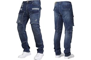 GAOWENJUAN Motorcycle Pants Mens, Made of high-Strength wear-Resistant Fabric - Motorcycle Riding Pants are Also Work Pants with Armor