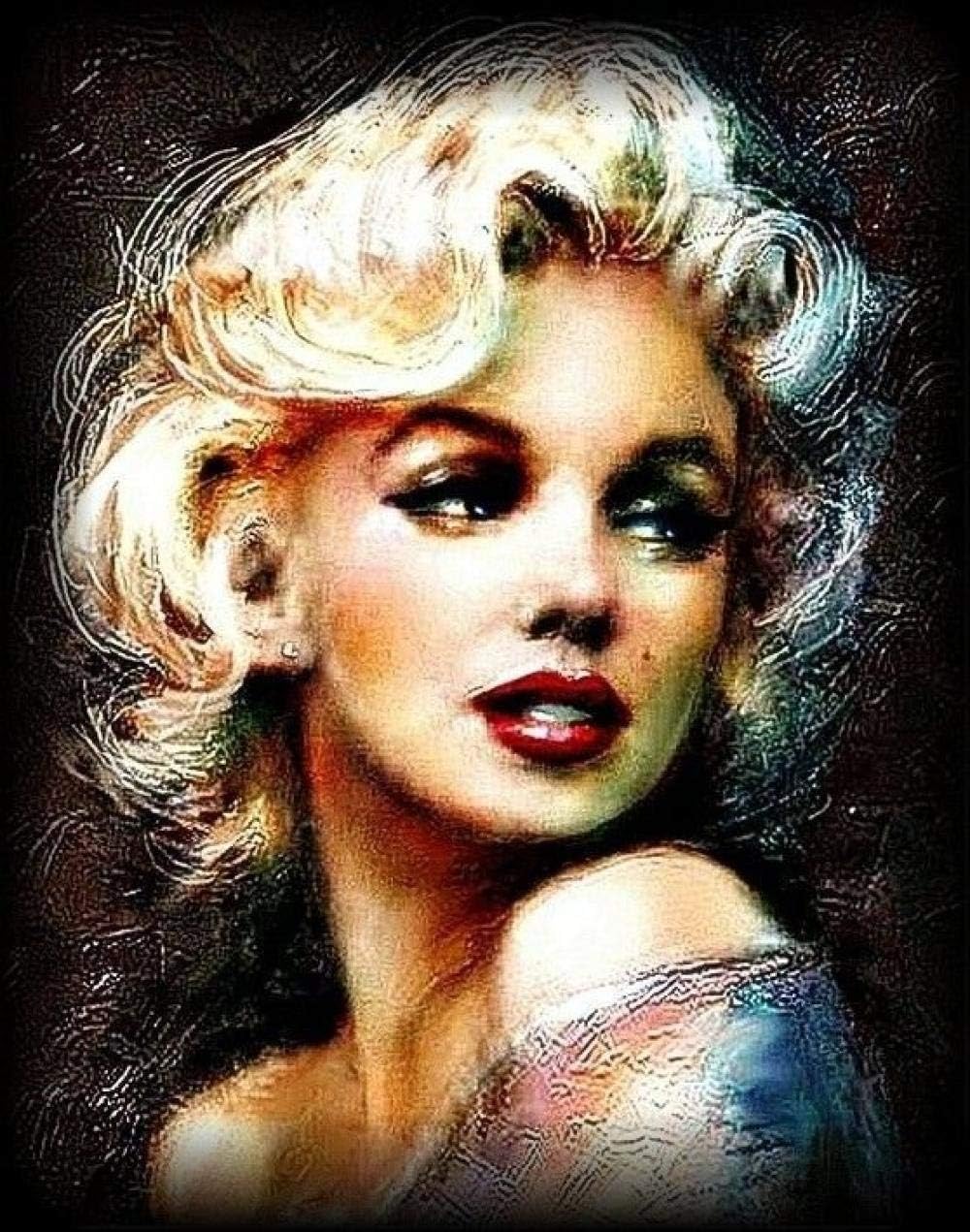 SFALHX DIY Oil Paint by Number Kit Marilyn Monroe Wall Art Picture Drawing with Brushes 16 * 20 inch Wall Stickers Living Room Decoration (Without Frame)