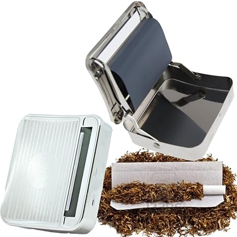 Tabak- / Zigarettendose mit automatischer Zigarettendrehfunktion, aus Metall