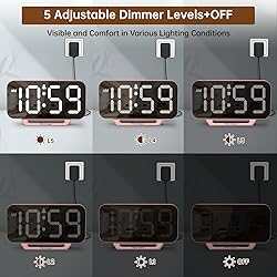 Peakeep Slim Digital Mirror Clock, Aesthetic Alarm
