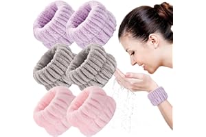 Wteehn 6pcs Wrist Bands for Washing Face Wash Wristbands Wrist Towels Arm Bands for Skincare Makeup Wrist Cuffs Spa Wrist Scrunchies