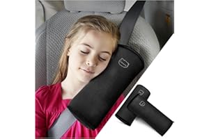Seatbelt Covers for Kids, MIAOKE 2 Pack for All Car Seat Strap Cover Pads Soft,Comfortable, Safety Belt Strap Shoulder Neck Pad Suitable Adults and Children,Seat Belt Pillow for Kids/Black