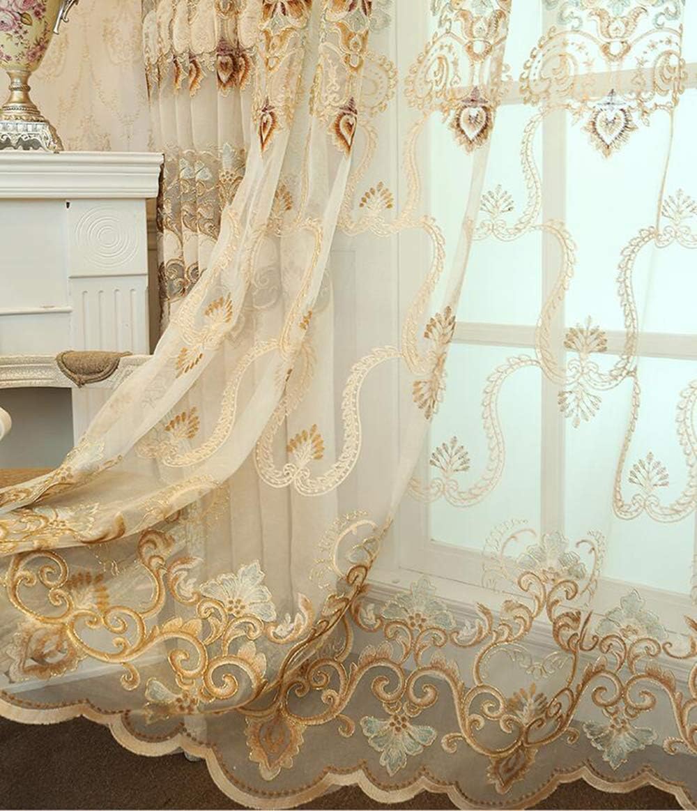 pureaqu European Luxury Sheer Curtains 84 Inches Long for