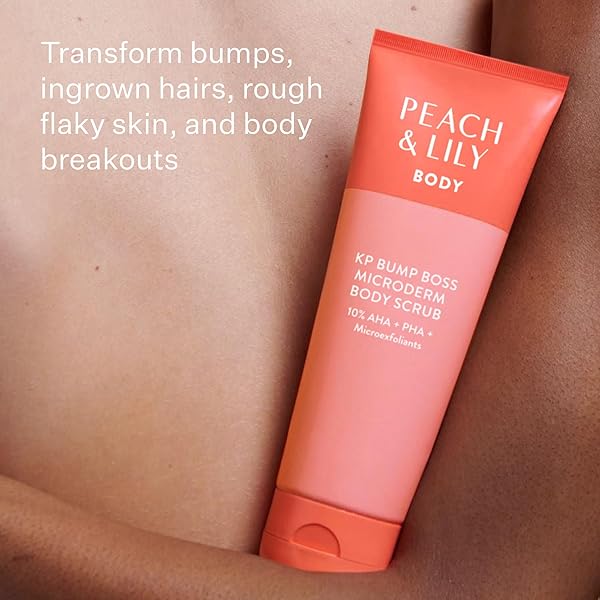 PEACH & LILY – KP BUMP BOSS MICRODERM BODY SCRUB (8.11 OZ) – 10% AHA + PHA – MICROEXFOLIANTS – HYALURONIC ACID, CICA, TEA TREE, SQUALANE, & CUCUMBER – SELF CARE – VEGAN & CRUELTY FREE – KOREAN BEAUTY