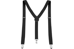 Allegra K Women's Suspenders Metal Clips Adjustable Elastic Band Y Shaped Suspender Black one size