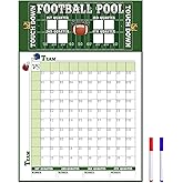 Sereliy Large Football Pool Poster 16.2 X 23.6 Inch, Squares 100 Grids Score Record Poster Football Party Supplies, Super Game Bowl Party Decorations 2026 (Green)