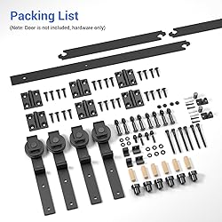 CCJH 96" Bi-Folding Sliding Barn Door Hardware Kit