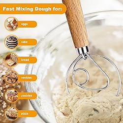 Aqdocvf 2-Pack Danish Dough Whisk, 13-Inch Bread