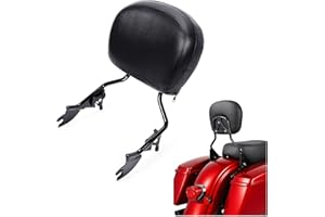 ECOTRIC Adjustable Detach Sissy Bar Backrest Compatible with 2009-2022 Harley Touring Street Glide FLHX FLHR w/Leather Pad