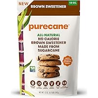 Purecane Brown Sweetener Zero Calorie, Sugar Substitute, Certified Non-GMO, 100% All-Natural Baking Sweetener Bakes & Measure