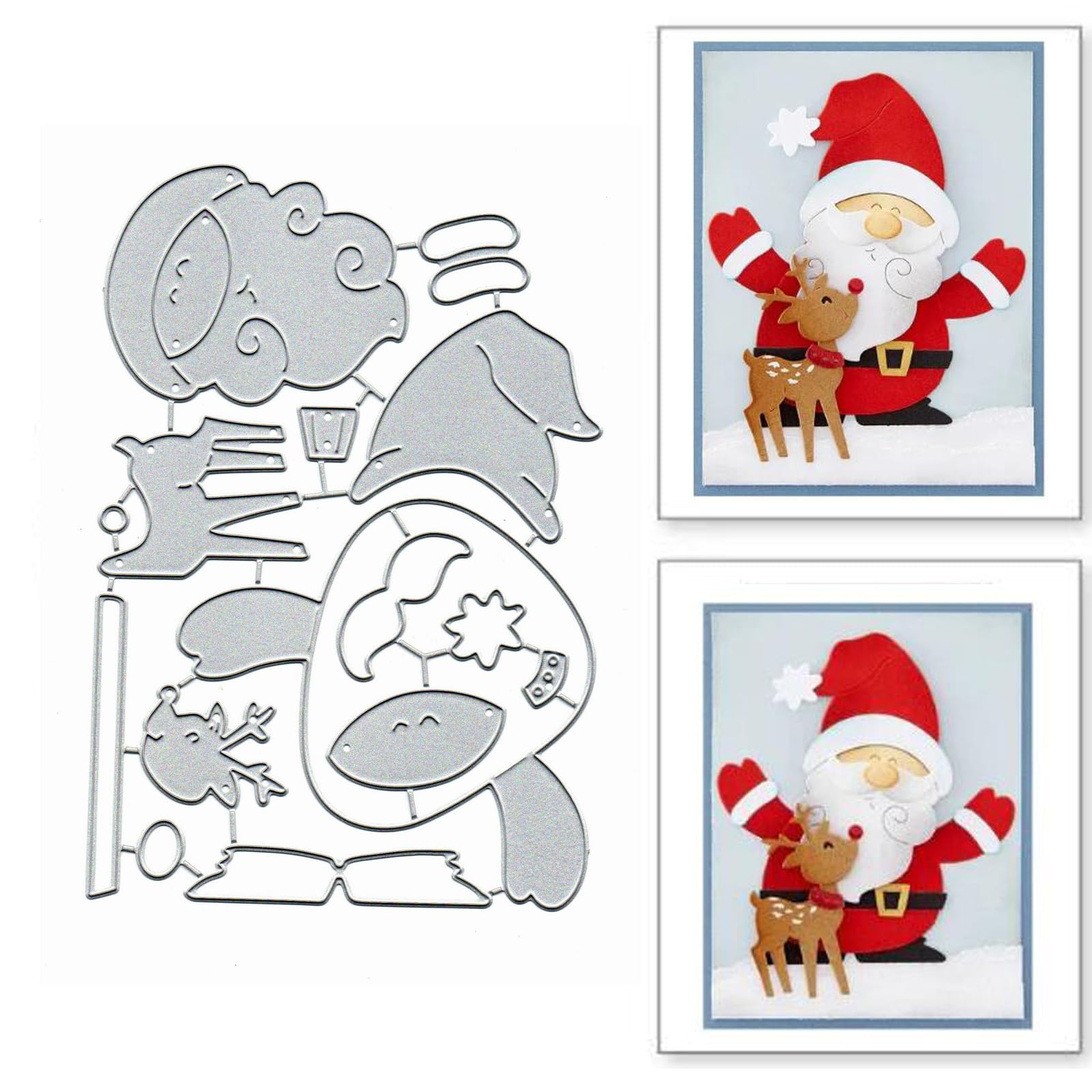 Christams Santa Claus Metal Die Cuts,Merry Christmas Snowflake Deer Snata Cutting Dies Cut Stencils for DIY Scrapbooking Album Decorative Embossing Paper Dies Card Making