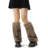 Women's Fuzzy Leg Warmers Fur Boot Covers for Women, Soft Warm Furry Shoes Covers for Party Halloween Christmas Costume