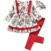 HINTINA Toddler Little Girl Long Sleeve Outfits Tunic Dress Top leggings Pants Fall Winter Clothes Set
