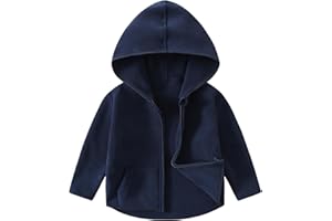 YJBQ Toddler Fleece Jacket with hood Kids Boys Girls Baby Coat For Fall Winter Spring Thick Warm Outerwear 1-6 Years