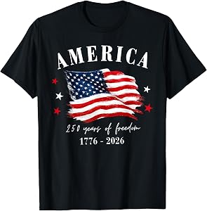 USA America 1776-2026 Happy 4th of July 250 Years Freedom T-Shirt