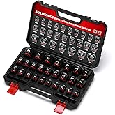 MIXPOWER 26 Pieces 1/2'' Drive Shallow Impact Socket Set,12 Point,Metric,10-36mm,CR-MO,Axle Nut Impact Grade Socket for Easy 