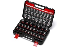 MIXPOWER 26 Pieces 1/2'' Drive Shallow Impact Socket Set,12 Point,Metric,10-36mm,CR-MO,Axle Nut Impact Grade Socket for Easy 