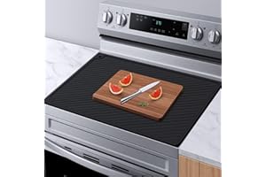 GAROLUE Stove Top Covers for Electric Stove,28 x 20 Silicone Stove Cover Mat, Heat Resistant Glass Cooktop Cover,Ceramic Stove Protector,Flat RV Range Stovetop Protector Pad, Dish Drying Mat for Kitchen,Black