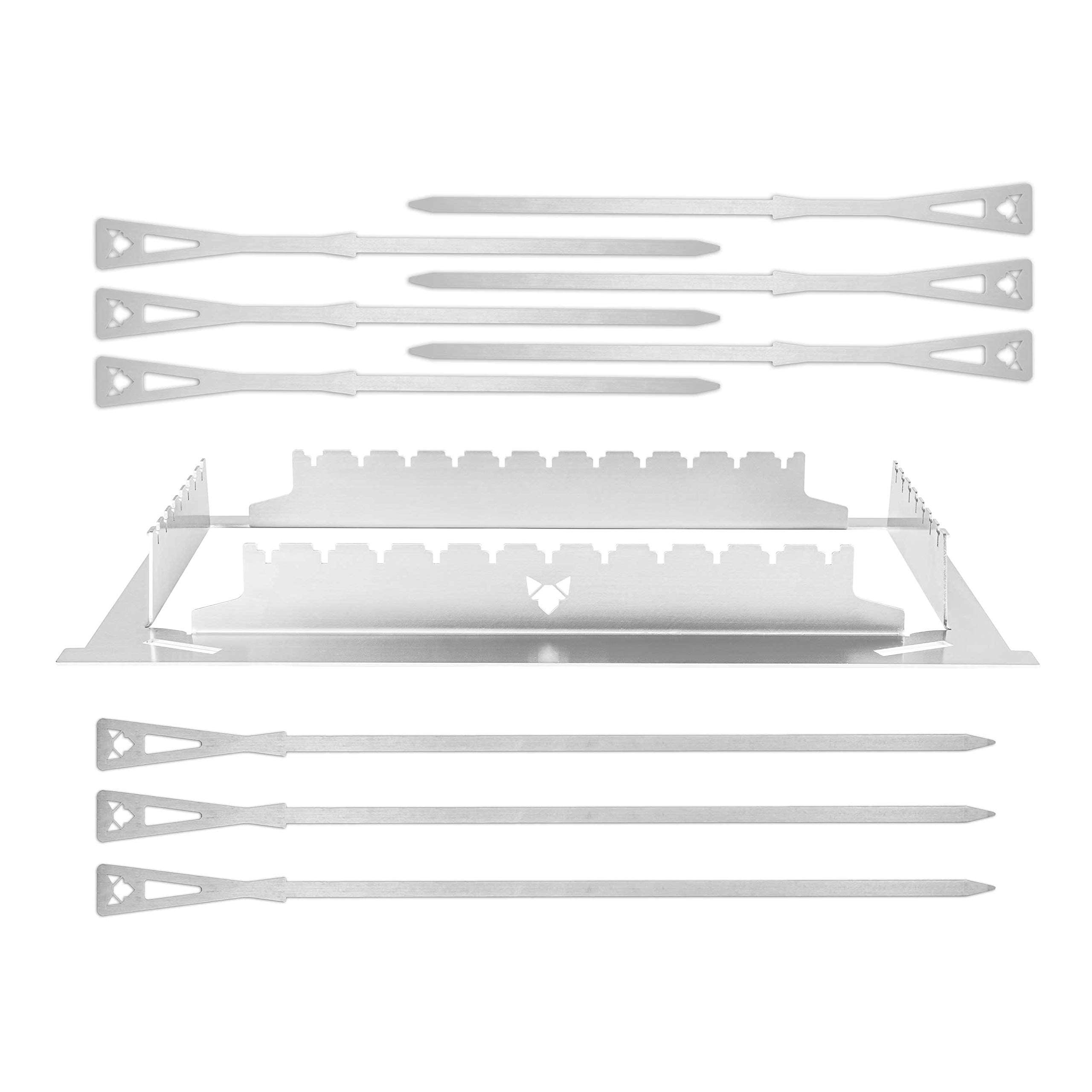 FENNEK 2.0 Barbecue Skewers and Holder Set | Stainless Steel | Made in Germany | Set of 10