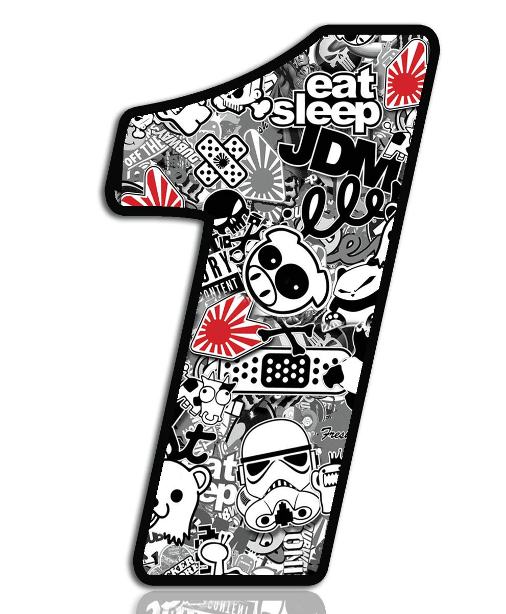 Biomar Labs® 1 x Vinyl Sticker Bomb Wrap Auto Moto Motocross Motosport Start Racing Number 9 Rally Race Car Bike Motorcycle Tuning N 341