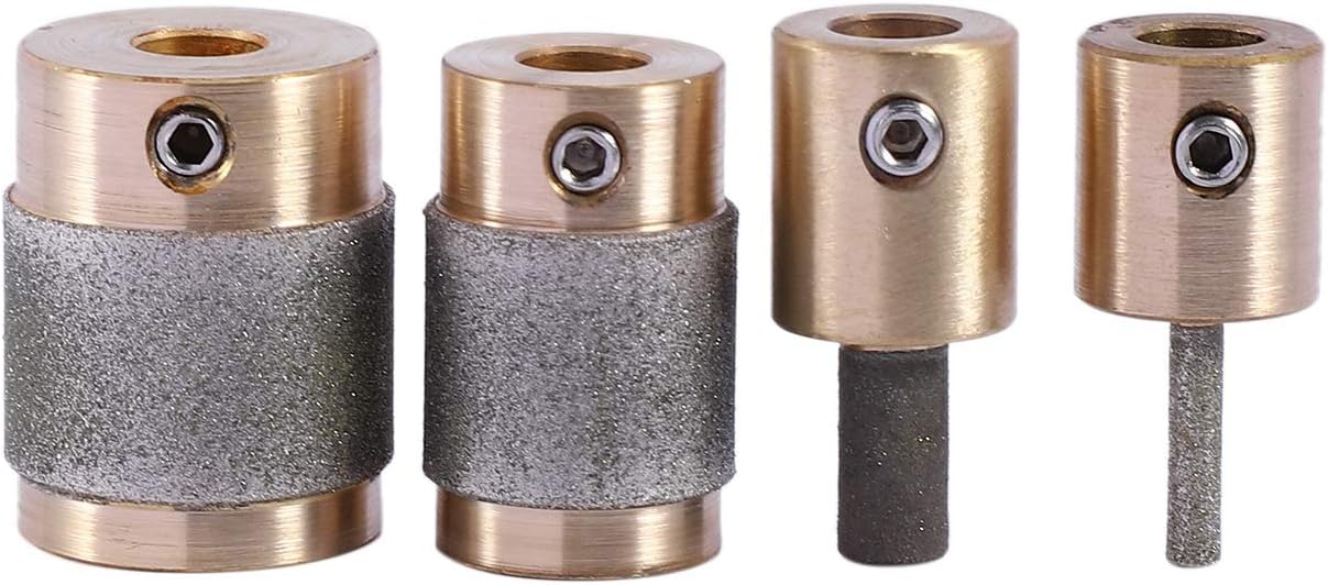 Cimoto 4 Standard Brass Grit Grinding Bits 1 inch 3/4 inch 1/8 inch 1/4 inch for Inland Stained Glass