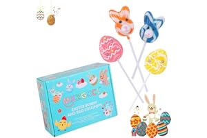 MXZGKCL Easter Lollipops, Easter Egg Easter Bunny Lollipop Suckers, Individually Wrapped Candy Bulk, Assorted Fruit Flavors 24 Pack, for Egg Hunt, Easter Basket Stuffers, Party Favor Bag Fillers for Kids