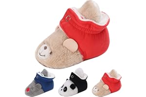 Baby Winter Plush Bear Bootie Slippers Cozy Furry Indoor House Shoes Soft Fleece Winter Warm Holiday Footwear