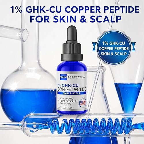 Skin Perfection 1% GHK-Cu Copper Peptide Serum for Face and Neck 0.5 fl oz | Ready-to-use 1% GHK-Cu copper peptides serum. Face, neck, scalp Vegan, 0.5 fl oz. in Dubai