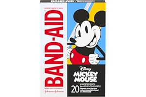Band-Aid Brand Adhesive Bandages for Minor Cuts & Scrapes, Wound Care Featuring Disney's Mickey Mouse, Fun Bandages for Kids and Toddlers, Assorted Sizes, 20 Count