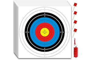 MOLFUJ Archery Targets Paper, 20pcs/50pcs Bow and Arrow Targets for Hunting Backyard, Archery Target Practice Accessories(10 Rings/5 Rings,16x16/15.7x15.7in)