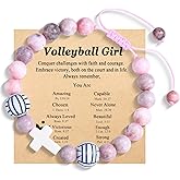 EPVIDO Volleyball/Soccer/Baseball/Basketball Gifts for Teen Girls Cross Bracelets Sport Stuff Jewelry for Birthday, Christmas, Graduation