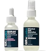 QRxLabs 70% Glycolic Acid Gel Peel & Neutralizer Set - Professional-grade skincare for acne, wrinkles, collagen boost - 1 fl oz & 2 fl oz bottles